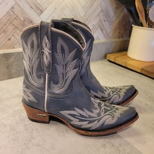Lane Lexington western booties blue